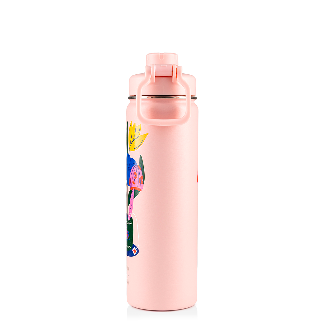 Garrafa Térmica Kouda Ladakh - 660ml - Doce Florada - Rosa Claro