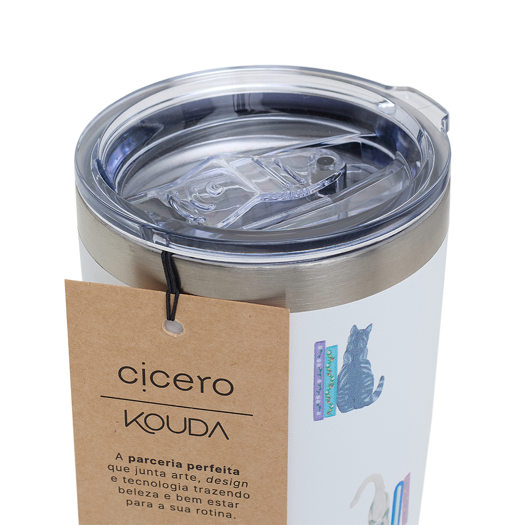 Copo Térmico Kouda Don - 500ml - Livraria - Branco - Cicero