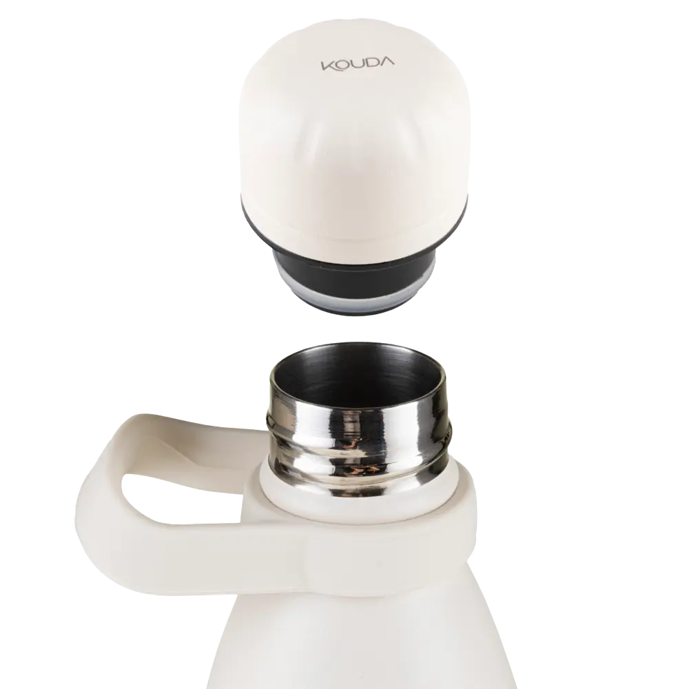 Garrafa Kouda Grey 750ml - Fauna e Flora Marinha - Clara Calmon - Branco
