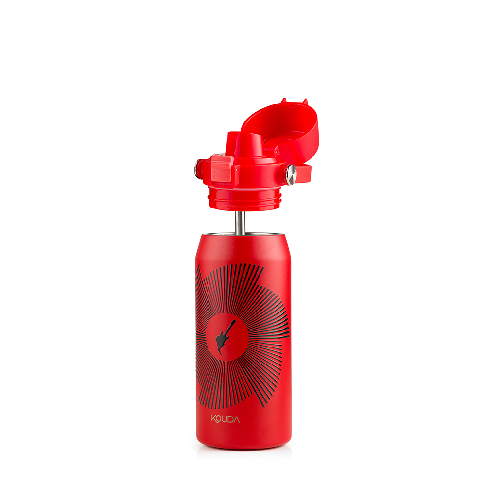 Garrafa Térmica Kouda Vega - 500ml - Rock in Rio - Fractal - Vermelho