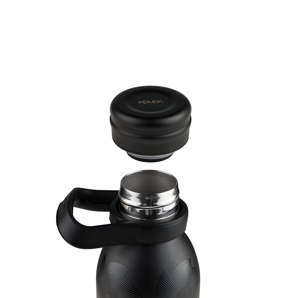 Garrafa Térmica Kouda Krios - 600ml - Rock in Rio - Fractal - Preto