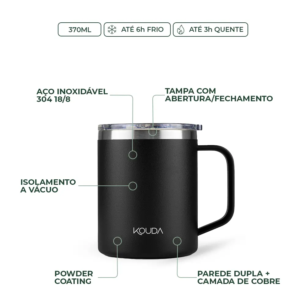 Caneca Térmica Kouda Helga - 370ml