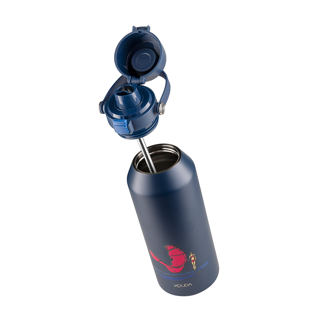 Garrafa Térmica Kouda Vega - 1 Litro - Kite - R Casado - Azul