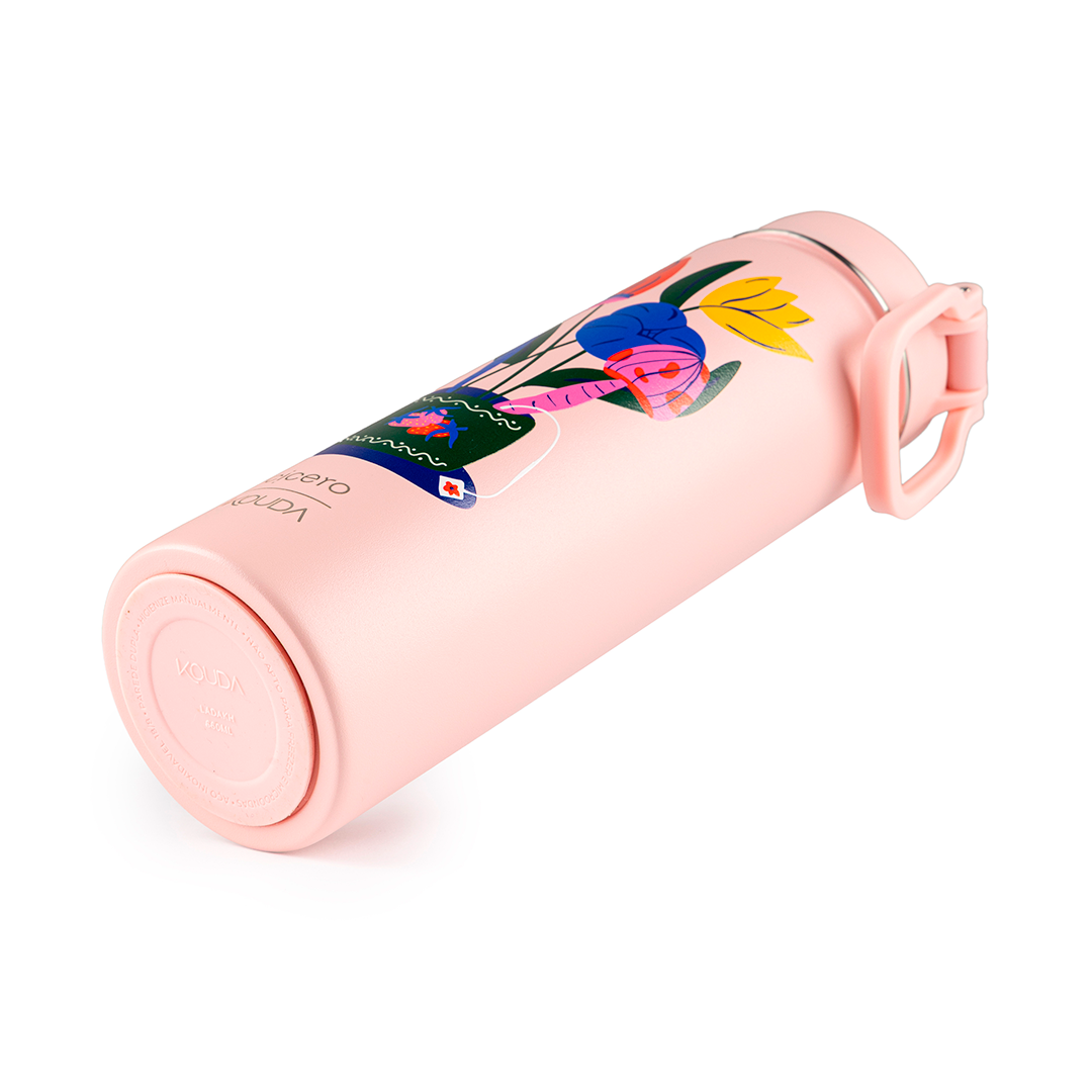 Garrafa Térmica Kouda Ladakh - 660ml - Doce Florada - Rosa Claro