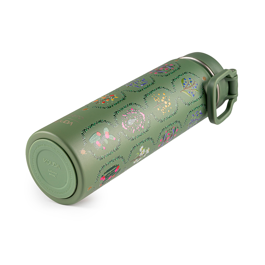 Garrafa Térmica Kouda Ladakh - 660ml - Jardim - Verde Sálvia