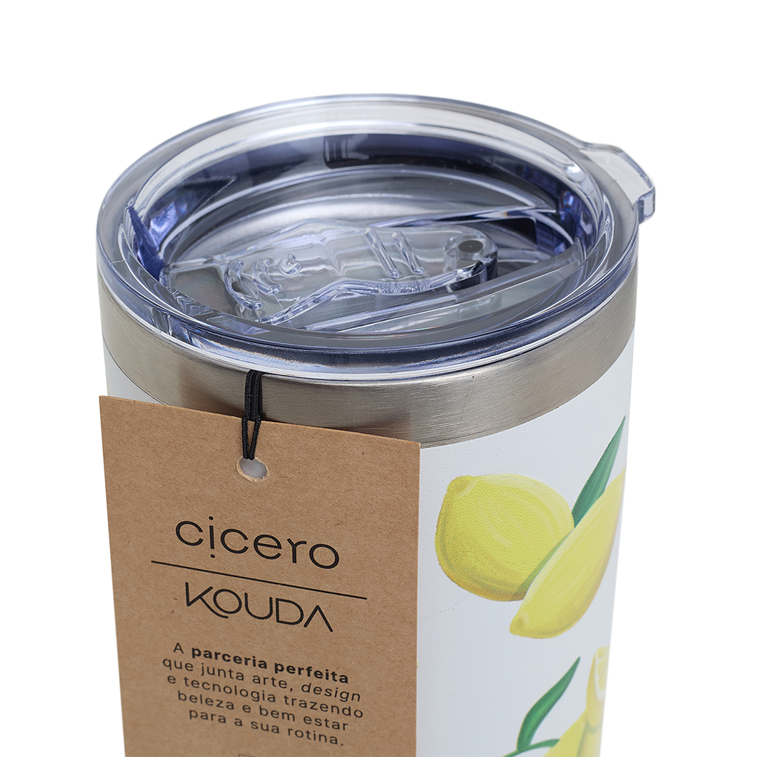 Copo Térmico Kouda Don - 500ml - Limão Siciliano - Branco - Cicero