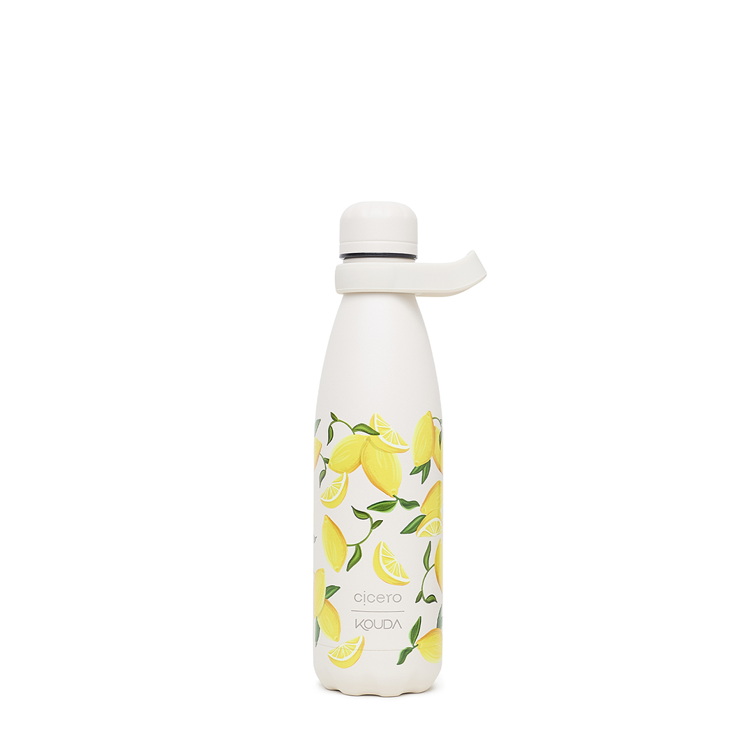 Garrafa Térmica Kouda Grey - 500ml - Limão Siciliano - Off White - Cicero