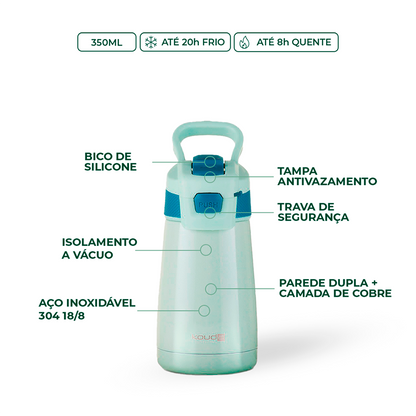 Garrafa Térmica Kouda Oka - 350ml - Verde Claro