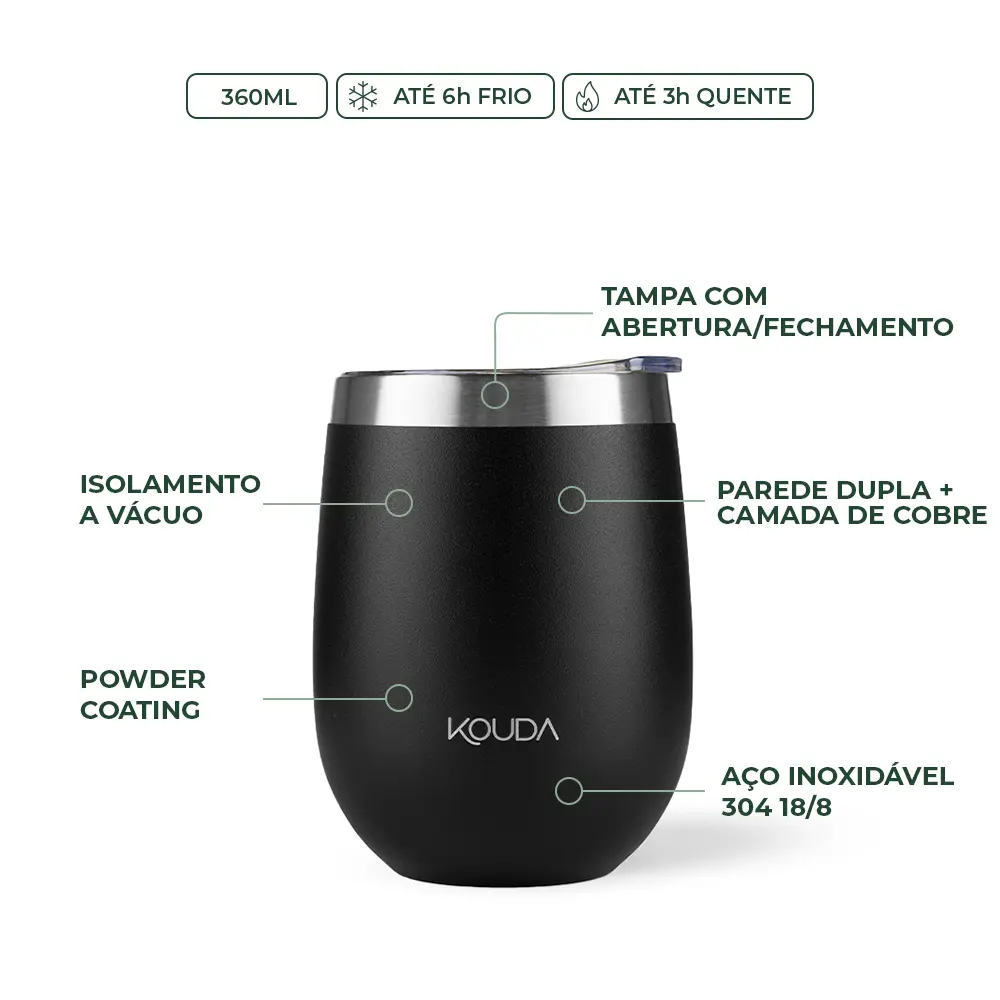 Copo Térmico Kouda Ivo - 360ml
