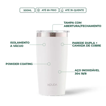Copo Térmico Kouda Don - 500ml - Branco