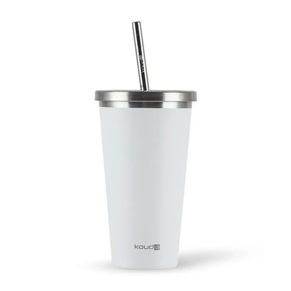 Copo Térmico com Canudo Kouda Beni - 570ml - Branco
