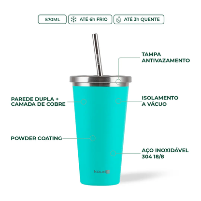 Copo Térmico com Canudo Kouda Beni - 570ml