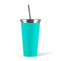 Copo Térmico com Canudo Kouda Beni - 570ml - Verde Água