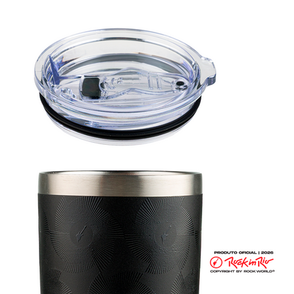 Copo Térmico Kouda Don - 500ml - Rock in Rio - Fractal - Preto
