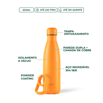 Garrafa Térmica Kouda Grey - 500ml - Laranja