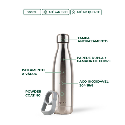 Garrafa Térmica Kouda Grey - 500ml - Prata