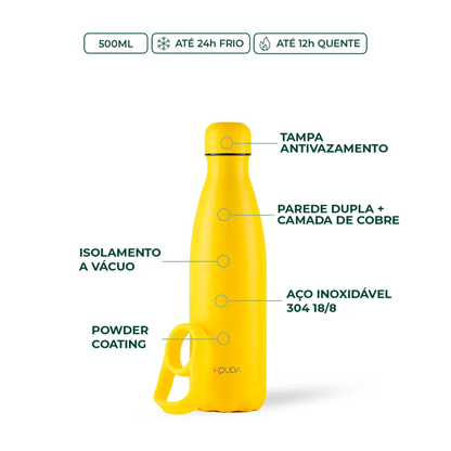 Garrafa Térmica Kouda Grey - 500ml - Amarela