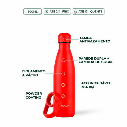 Garrafa Térmica Kouda Grey - 500ml - Vermelho