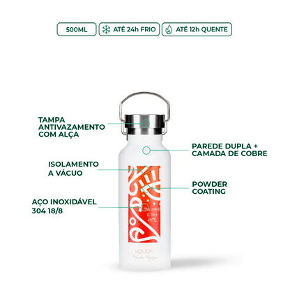 Garrafa Térmica Kouda Martial - Renan Manga - 500ml - Branco