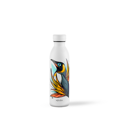 Garrafa Térmica Kouda Krios - Pinguim - F. Garu - 600ml - Branco