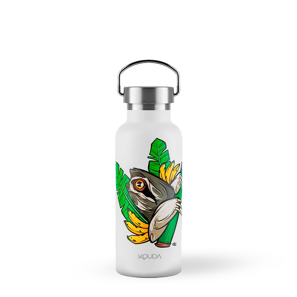 Garrafa Térmica Martial - Bicho Preguiça - F. Garu - 500ml - Branco