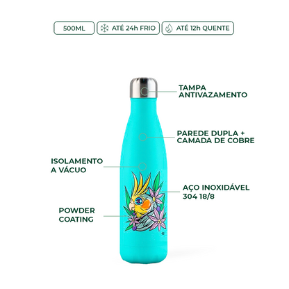 Garrafa Térmica Kouda Grey - Calopsita - F. Garu - 500ml - Verde Água