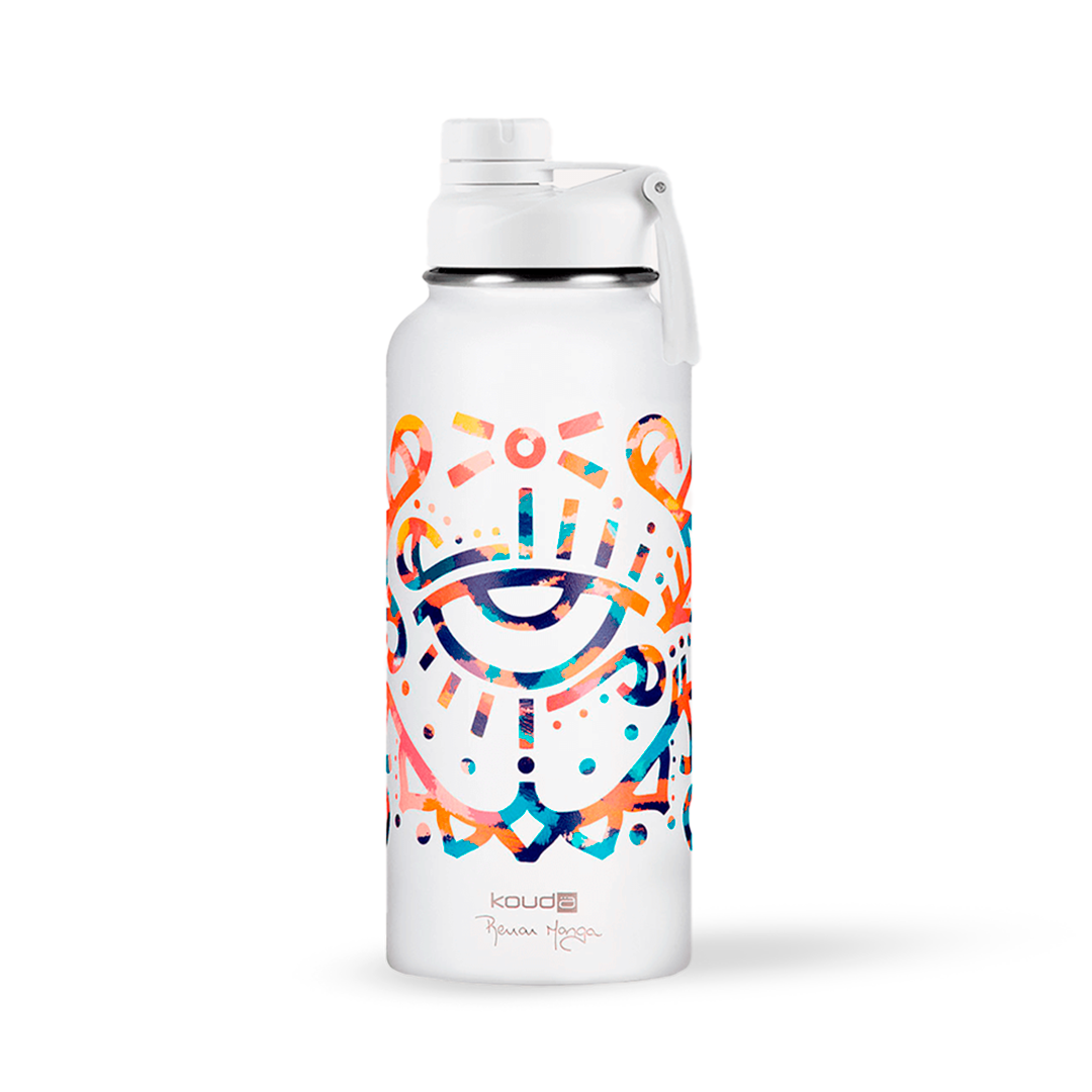 Garrafa Térmica Kouda Ladakh - Renan Manga - 960ml - Branco