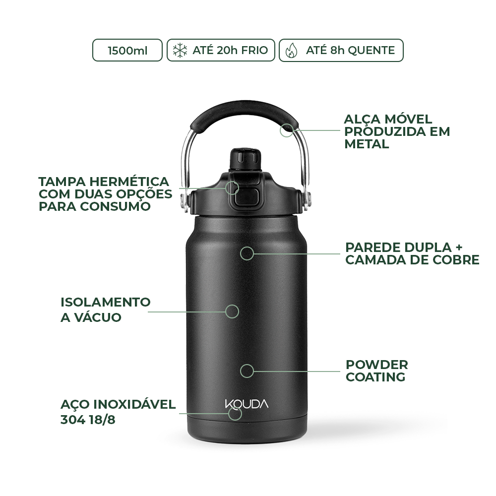 Garrafa Térmica Kouda Serrano – 1500ml