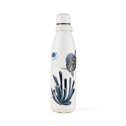 Garrafa Kouda Grey 750ml - Fauna e Flora Marinha - Clara Calmon - Branco