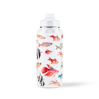 Garrafa Kouda Ladakh 960ml - Peixes - Clara Calmon - Branco