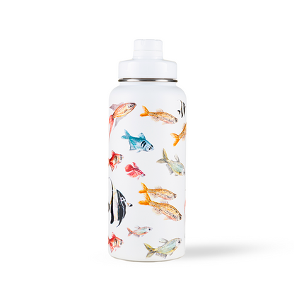 Garrafa Kouda Ladakh 960ml - Peixes - Clara Calmon - Branco