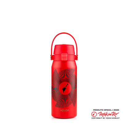 Garrafa Térmica Kouda Vega - 500ml - Rock in Rio - Fractal - Vermelho