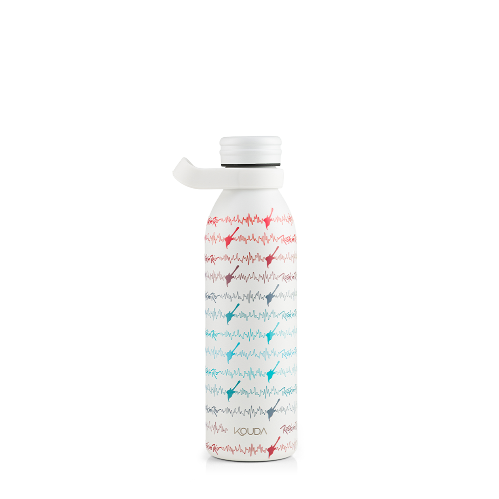 Garrafa Térmica Kouda Krios - 600ml - Rock in Rio - Sintonia  - Branco