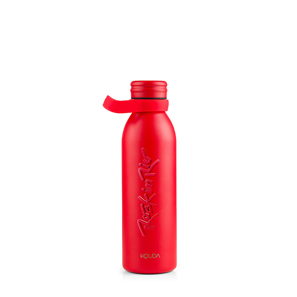Garrafa Térmica Kouda Krios - 600ml - Rock in Rio - Lettering - Vermelho