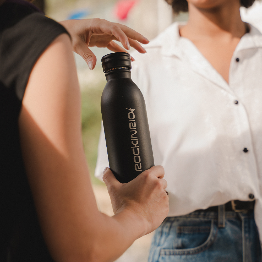 Garrafa Térmica Kouda Krios - 600ml - Rock in Rio - Carioca - Preto