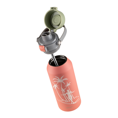 Garrafa Térmica Kouda Vega - 1 Litro - Palm Surf - Sanne - Coral