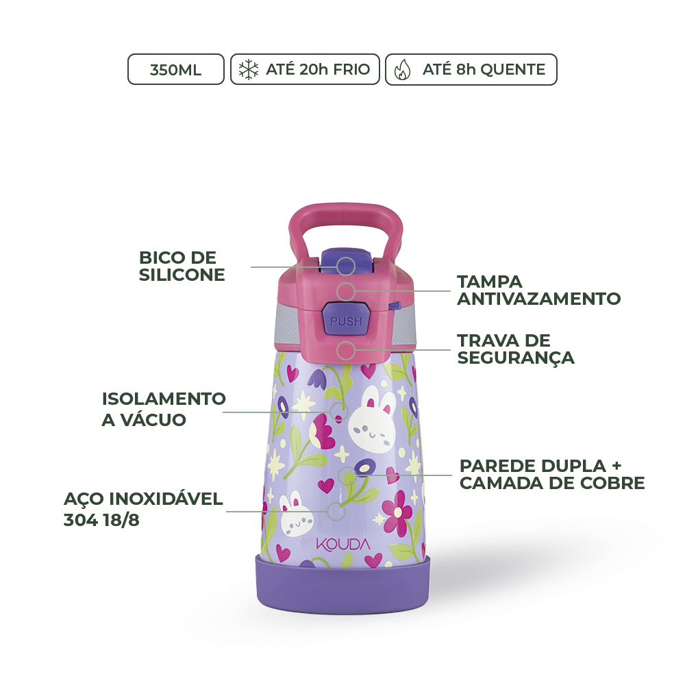 Garrafa Térmica Kouda Oka Kids – 350ml