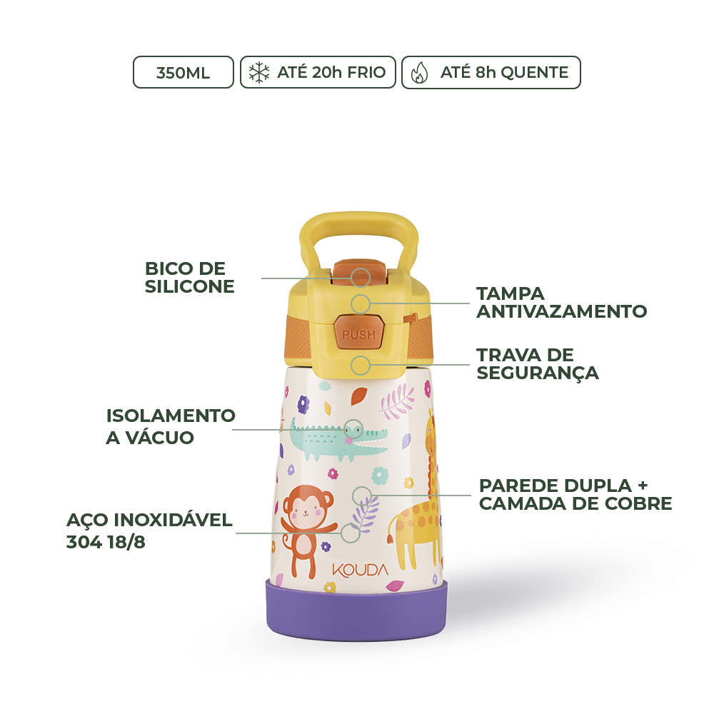 Garrafa Térmica Kouda Oka Kids – 350ml