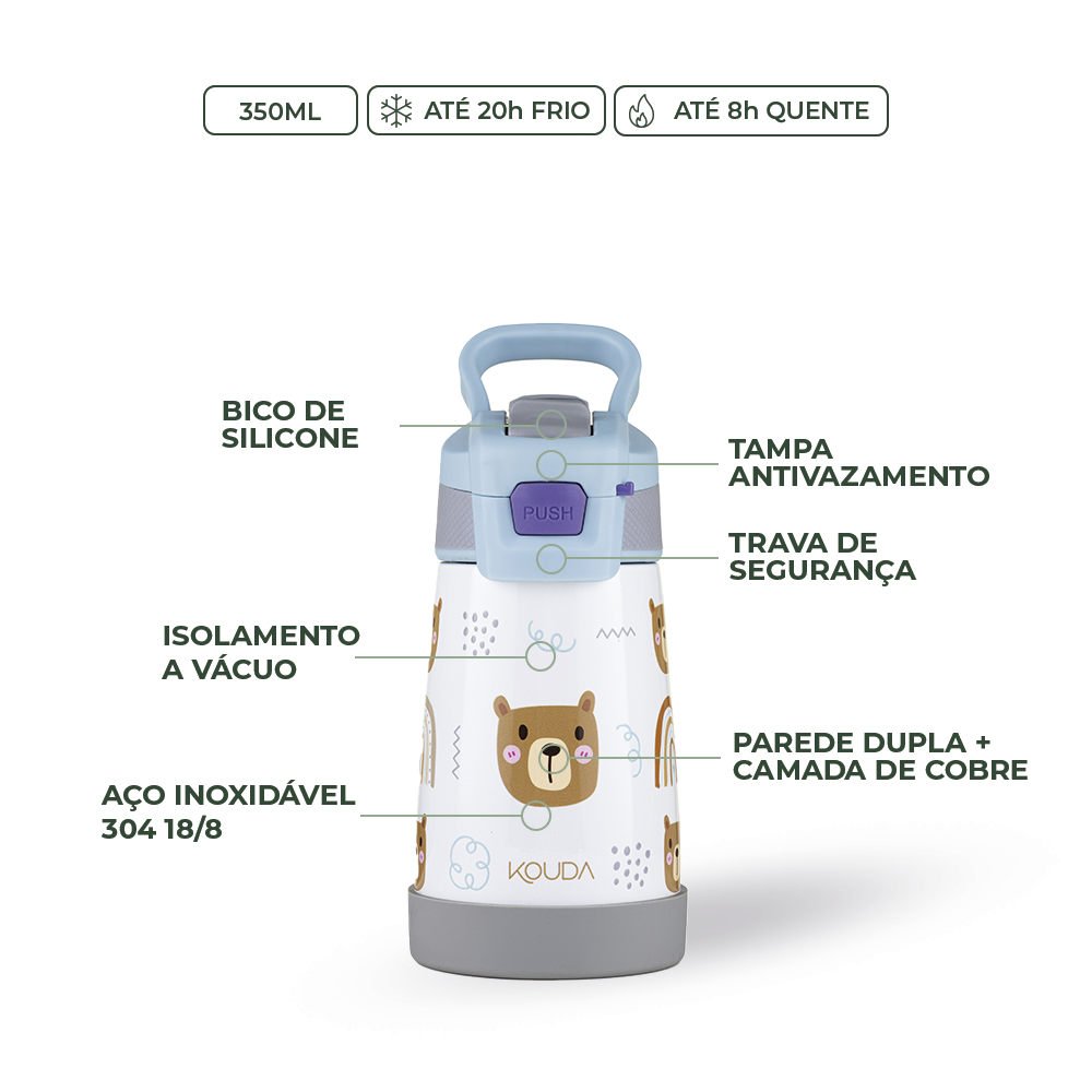 Garrafa Térmica Kouda Oka Kids – 350ml