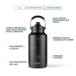 Garrafa Térmica Kouda Serrano_3 litros_Preta_BULLETpng